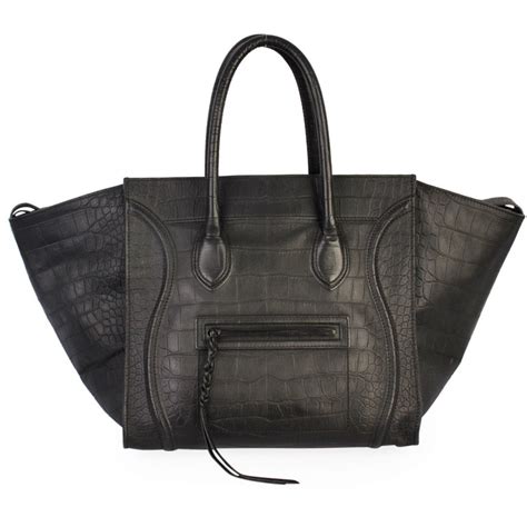 celine luggage alligator|Luggage phantom alligator handbag Celine Black in Alligator.